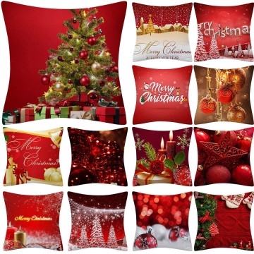 Christmas Pillow Case Glitter Polyester Sofa Throw Pillow Cover Home Decor Cojines Pillowcases Cushion Cover Funda Cojin #jink