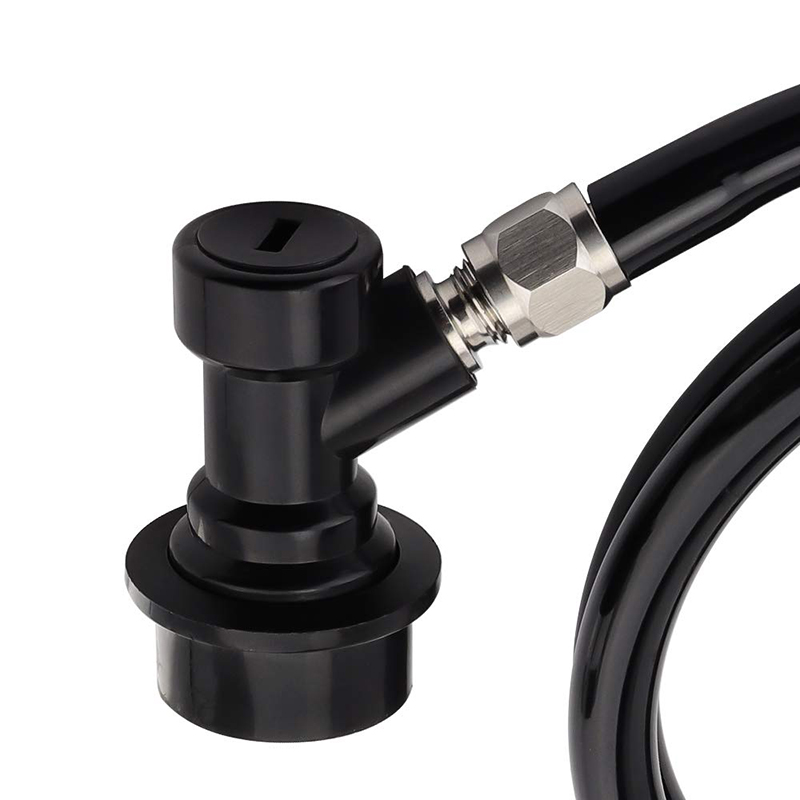 Picnic Tap Ball Lock Keg Beer Line Assembly, Black Cool PVC Tube Handheld Picnic Faucet with 2m Beer Line Quick Disconnect