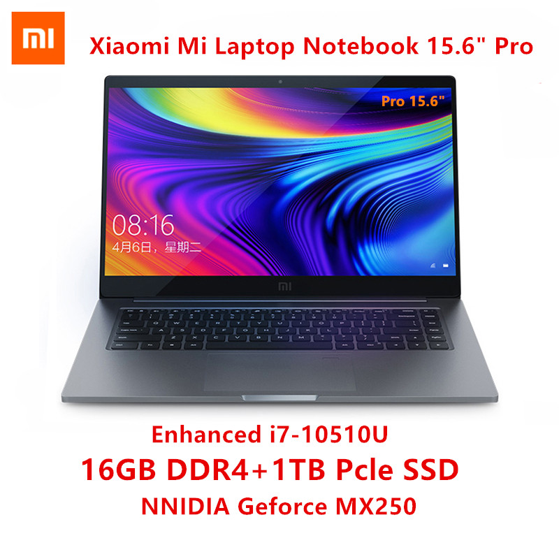 Original Xiaomi Mi Laptop Notebook 15.6" Pro Enhanced i7-10510U 16GB RAM 1TB SSD 100% sRGB Ultra Slim FHD Screen MX250 Computer