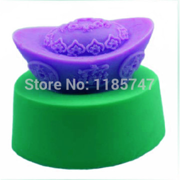 3D chinese gold ingot shaped silicone mold for art soap silicone soap mold
