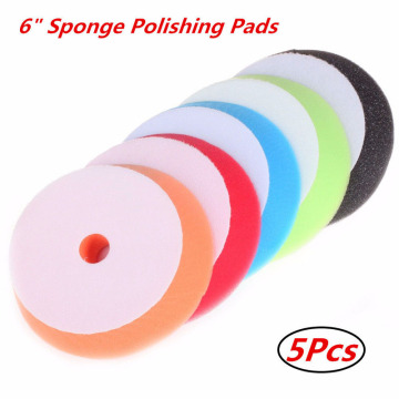 5pcs 6 Inches Flat Sponge Buffing Waxing Polishing Pads For Rupes Random Orbital LHR15ES Polisher