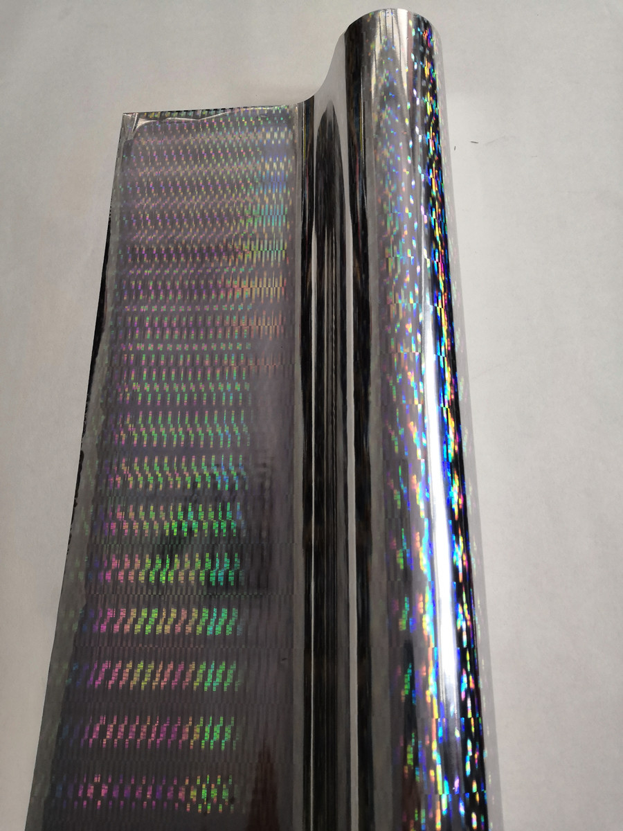 Hot stamping foil holographic foil silver thick line pattern hot press on paper or plastic heat transfer film
