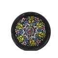 Hand Made Tile Patterned Kaolin Clay Quartz Limestone Bowl 8cm Black and Mix Colored Old Turkish Pattern Healty Gift
