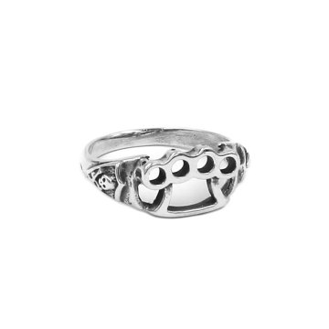 Fashion S925 Sterling Silver Knuckles Boxing Glove Skull Biker Ring Classic Motor Biker Mens Women Finger Ring SWR0950