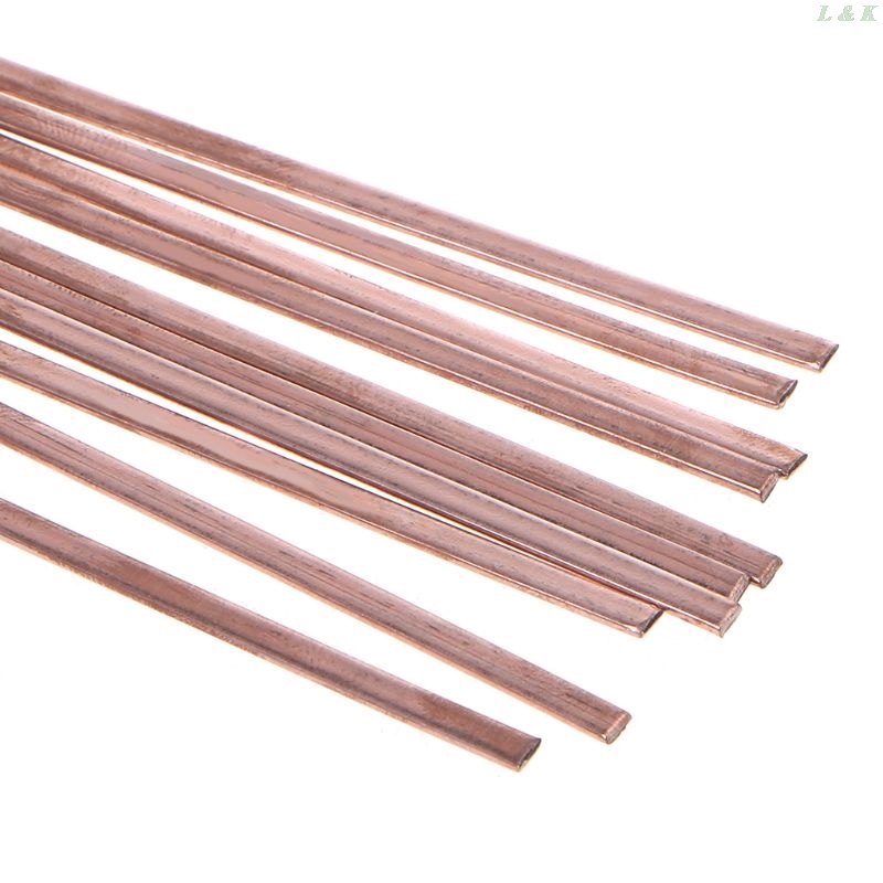 10pcs Flat Silver Electrode Low Temperature Phosphor Copper Welding Rods HL201 Selffluxing Brazing Alloy Soldering and Brazing