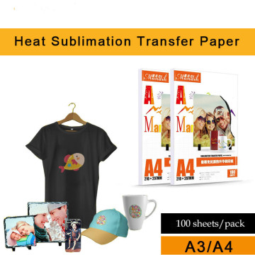 A3 A4 100sheets/set Inkjet Printing Sublimation Heat Transfer Photo Paper Thermal Transfer Photo Paper T-shirt Baking Cup Paper