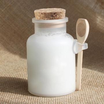 100ml 200ml Round ABS Bath Salt Bottle Glass Mask Powder Cream Bottle Goods Storage Jars With Wooden Spoon