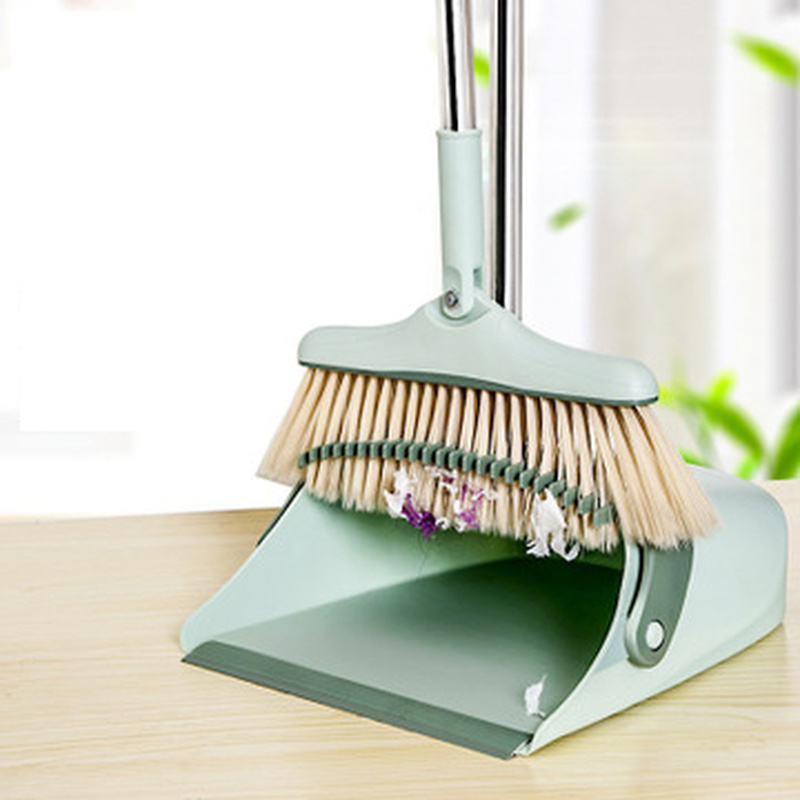 Foldable Broom Dustpan Set Magic Standing Windproof Rotatable Adjustment Filter Hair Floor Cleaning Broom Extendable Brush
