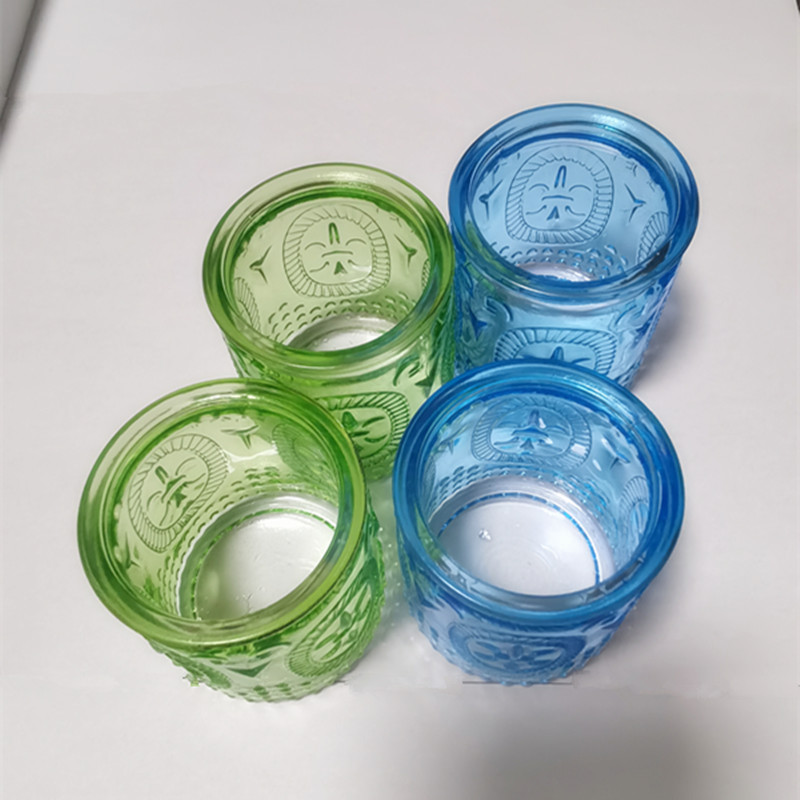Green Glass Candle Holder