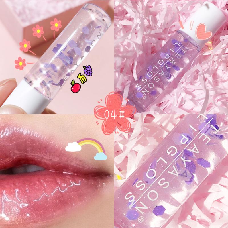 1PC Shiny Moisturizing Lip Gloss Cute Lip Gloss Transparent Liquid Lip Gloss Nourished Lips Oil Beauty Skin Care Makeup TSLM1