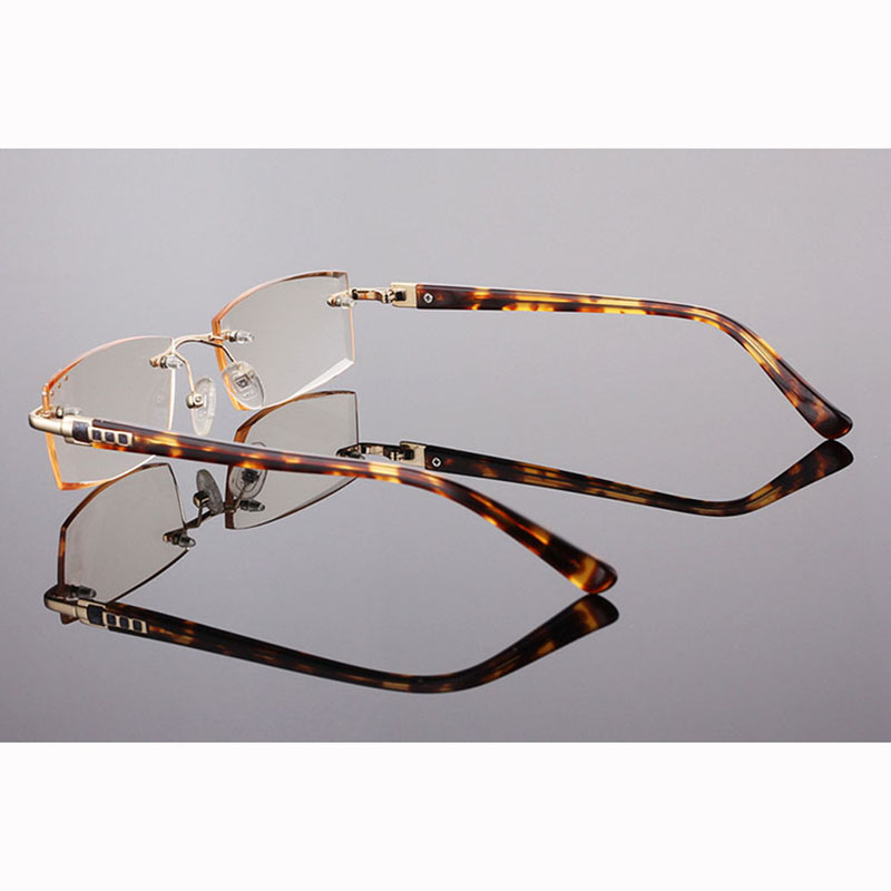 High Quality Reading Glasses Ultralight Rimless Rectangular Glasses Spectacles Eyeglass with Anti-blue Function Lenses