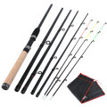 Sougayilang Portable 6 Section Fishing Rod Reel Set M Power Carbon Fiber Spinning Rod with13 +1BB Spinning Reels Combo Pesca