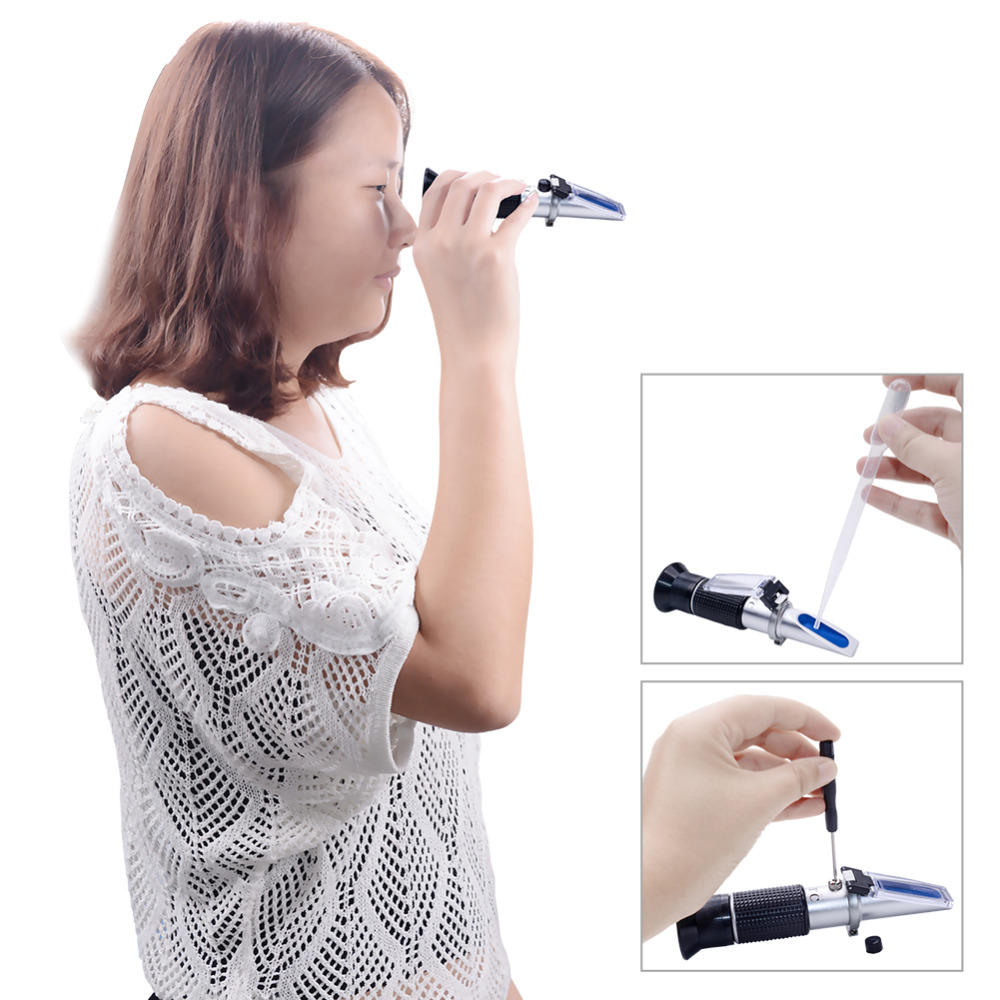 Portable Tester Tool Engine Liquid Ethylene Antifreeze Freezing Car Battery Refractometer ATC