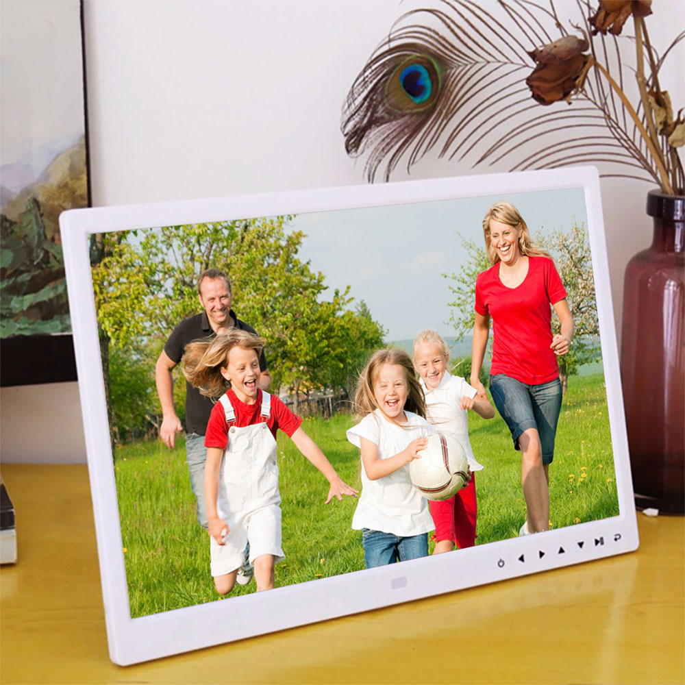 12 Inch LCD HD Digital Photo Frame Portable Electronic Album Photo Music with 800x1280 Touch Screen with 32gb pen drive white