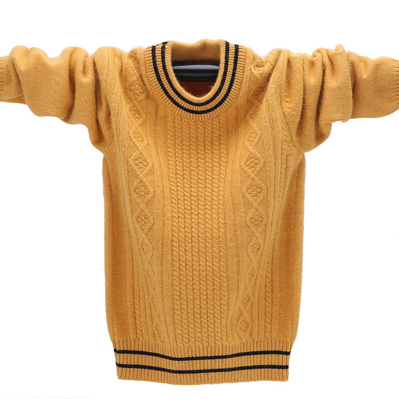 Winter Cashmere Sweater for Boy Warm Pullover Boys Sweater Knitting Pattern Brand Kids Knitted Sweaters Wool Cardigan 100-180 cm