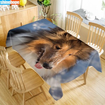 Animal Sheltie Pattern Tablecloth Dog Table Cloth Dustproof Washable Cloth Rectangular Table Cover for Home table Decor