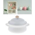 Fashion Miniature Candy Color Soup Pot Dollhouse Accessory Gift Toy - White