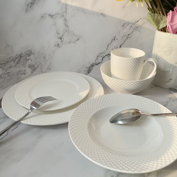 New Bone China Embossed Tableware 6