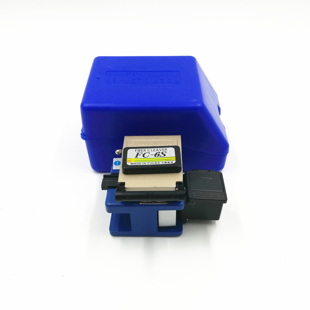 FC-6S Fiber Optic Cleaver Optical Fiber Cleaver For FTTX FTTH Cutting Cleaver with Fiber Scrap Collector and Blue Guide FC-6S