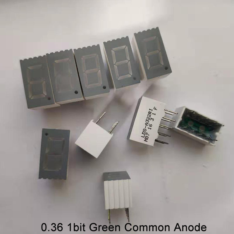 10pcs LED Display 0.36inch 1bit 7 Segment Display 1 Digit Common Cathode Anode Green LED Signs Light 7-Segment Tube LED Display