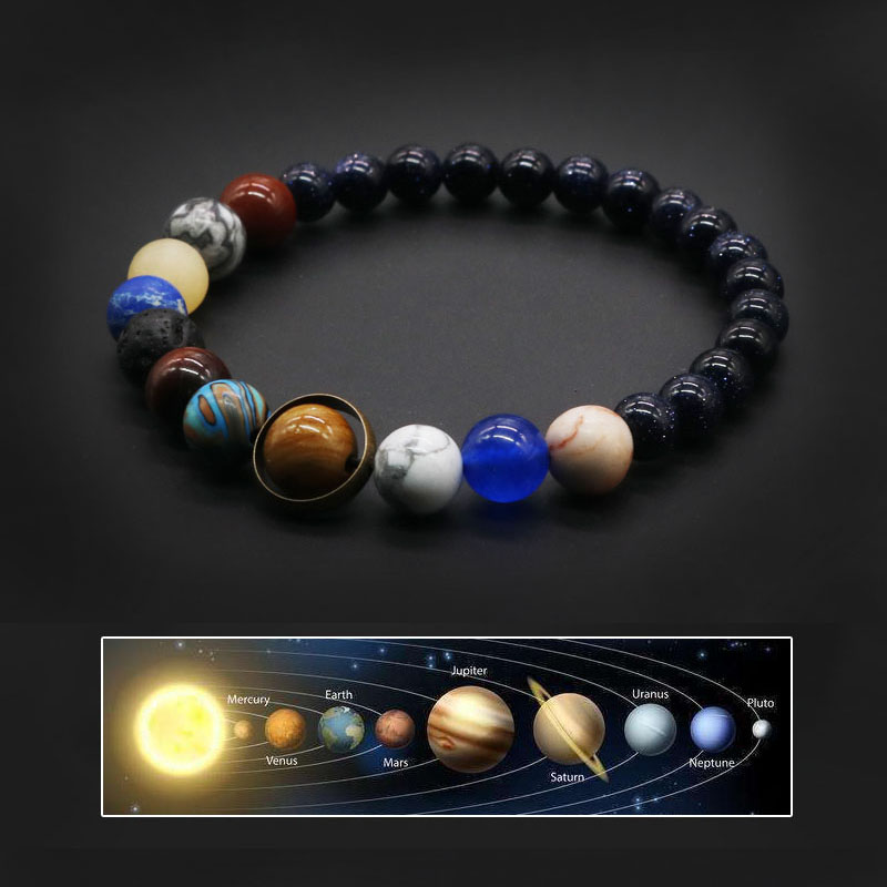 2020 Universe Solar System Bracelet Women Natural Stone Eight Planets Bracelet Men Best Friends Gift For Him Gift For Her MY8