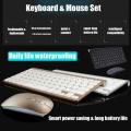 Slim 2.4GHz Wireless Keyboard and Cordless Mouse Kit Waterproof Fr Mac Laptop PC