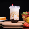 50pcs High quality 90 caliber U shape transparent disposable pearl milk tea cold hot drink plastic cup takeaway package with lid