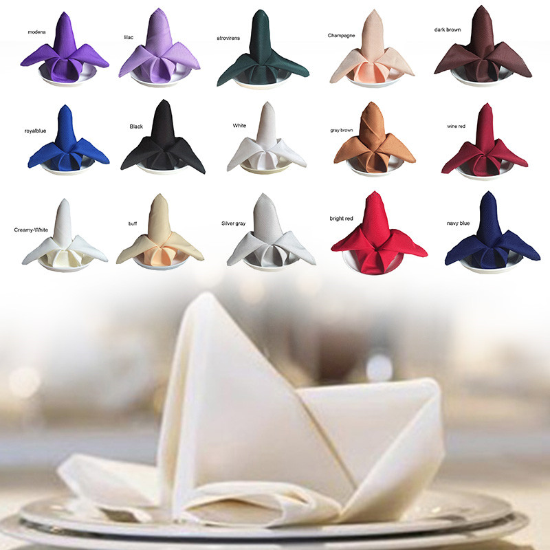 12pc Napkins Table Linen Dinner Cloth Napkin Hotel Wedding Banquet Party Items Accessories 48x48cm