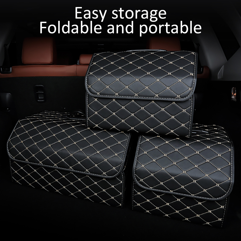 Car storage box PU leather trunk storage box storage bag folding folding car trunk finishingcar interior accessor