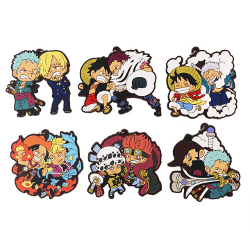 One-piece Anime Keychain Monkey D. Luffy Sanji Buggy Portgas D Ace Rubber Keychain