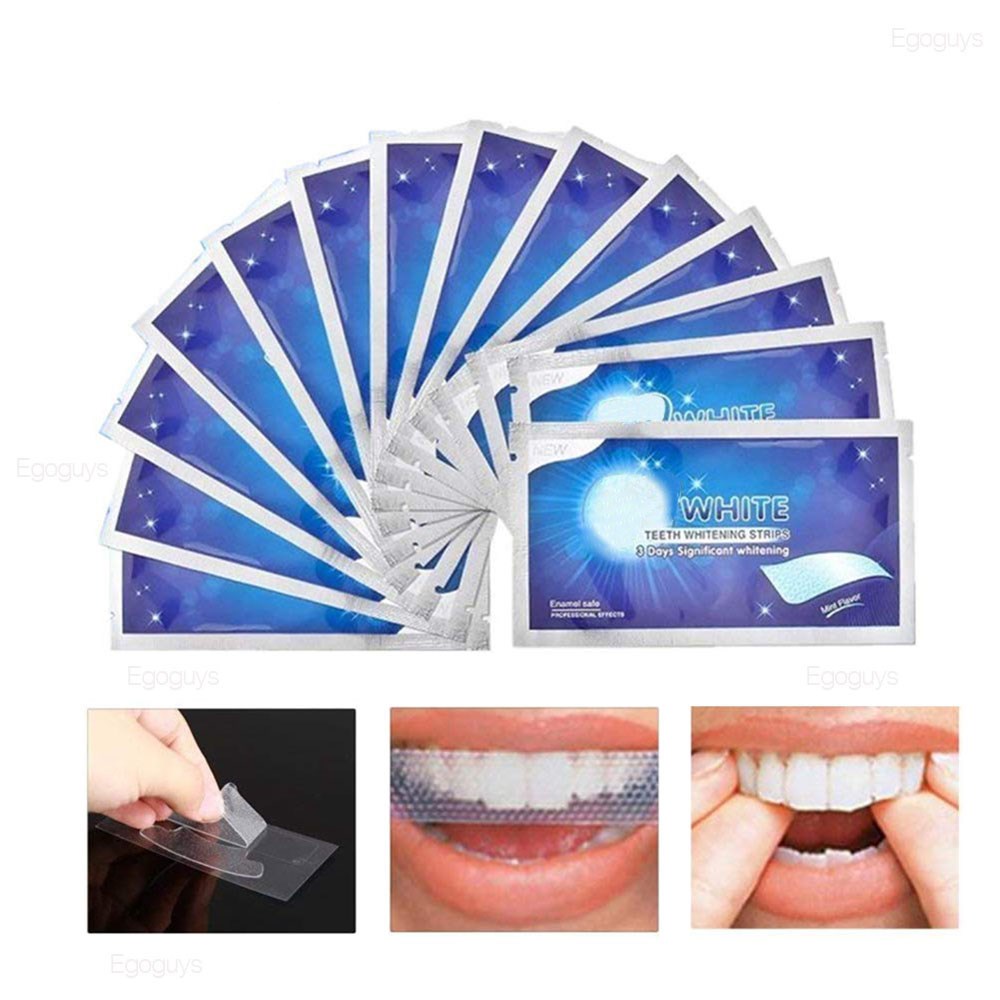 28Pcs / 14Pairs Teeth Whitening Strips Stain Removal White Gel Tooth Kit Oral Hygiene Care Clean Strip Bleaching Tools