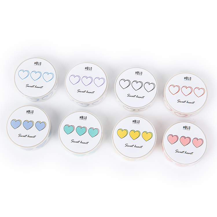 Fresh Love Series Bullet Journal Washi Tape Heart Adhesive Tape DIY Scrapbooking Sticker Label Japanese Masking tape