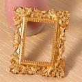 Retro Rectangle Resin Picture Frame Golden Mini Photo Frame Desktop Ornament Jewelry Display Frame for Bedroom Home Decor