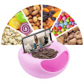 Creative Lazy Snack Round Plastic Bowl Modern Living Room Snack Storage Box Bowl Detachable Double Lazy Plates For Food