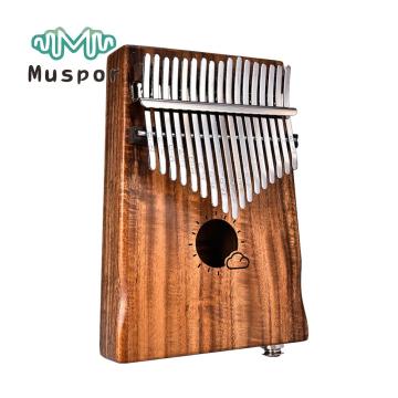 17 Key Acacia Wooden EQ Kalimba Africa Finger Thumb Piano With Built-in Pickup w/ 6.35mm End-pin Jack Keyboard Instrument