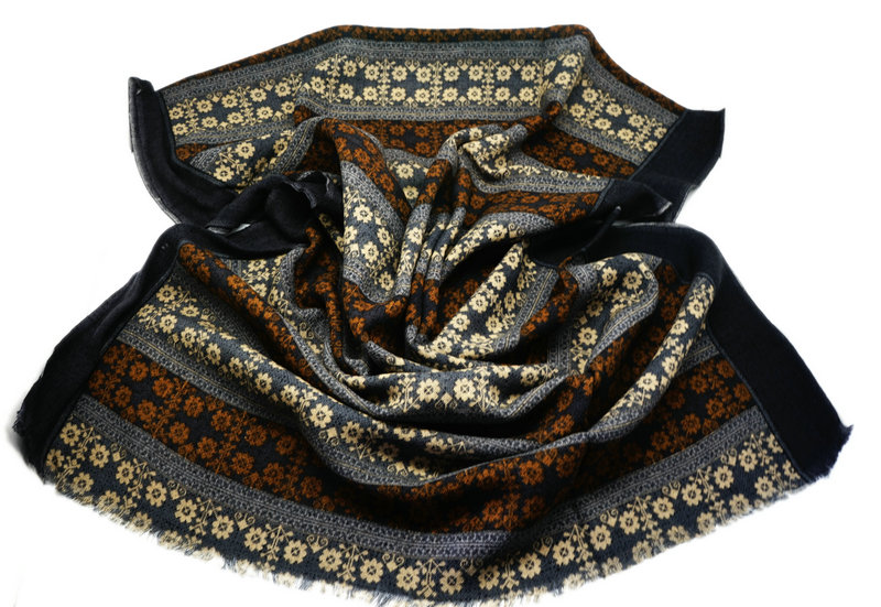 High Quality Readymade Printed Worst Wool Scarf Stock