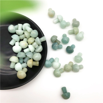 Drop Shipping 1/2Pcs Natural Amazonite Mushroom Shaped Polished Stone Decor Healing Gift Natural Stones and Crystals