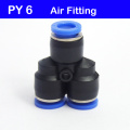 PY6 HIGH QUALITY 10Pcs PY6 Air Piping Y Adapters 6mm to 6mm One Touch Fittings Quick Connectors