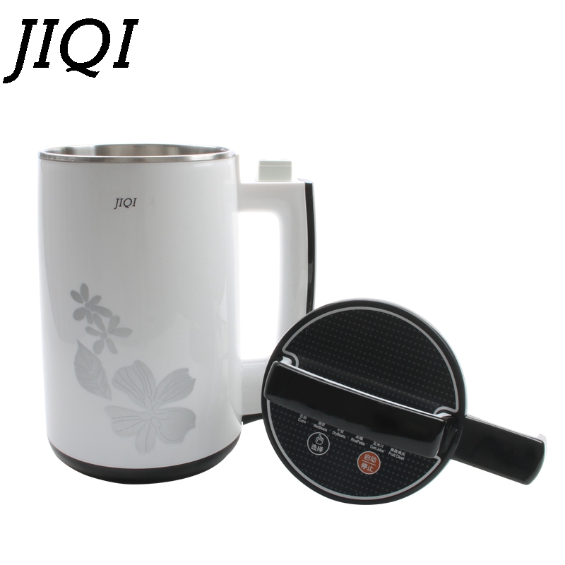 JIQI 110V Soymilk machine household Soya-bean Milk Maker filter-free soybean Milk machine Stainless Steel Juicer Blender US 1.5L