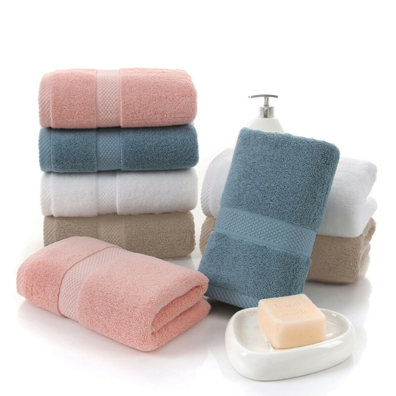 Home Soft Cotton Stripe Towels Bathroom Washcloth Gift Absorbent Bath Sheet Hand