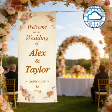 Premium Fabric Banners with Custom Wedding Messages