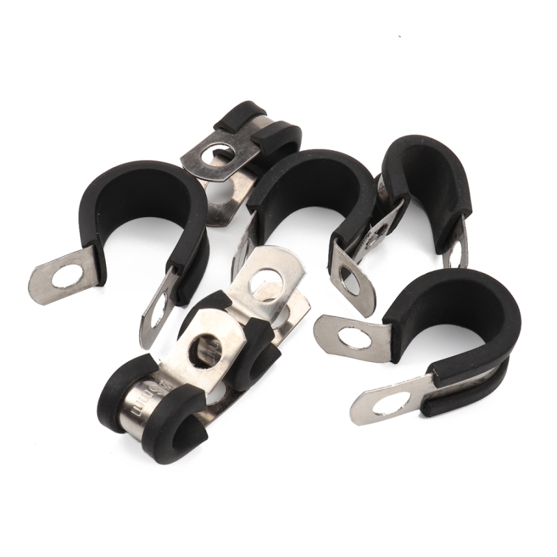 47 PCS Car Rubber Cushion Pipe Clamps Stainless Steel Clamps Auto Booster Cable Clip for car, home appliance line