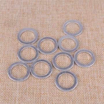 DWCX Universal 10Pcs Silver Aluminum Alloy Car Engine Oil Crush Washers Drain Plug Gaskets 18mm ID. 25.5mm OD.