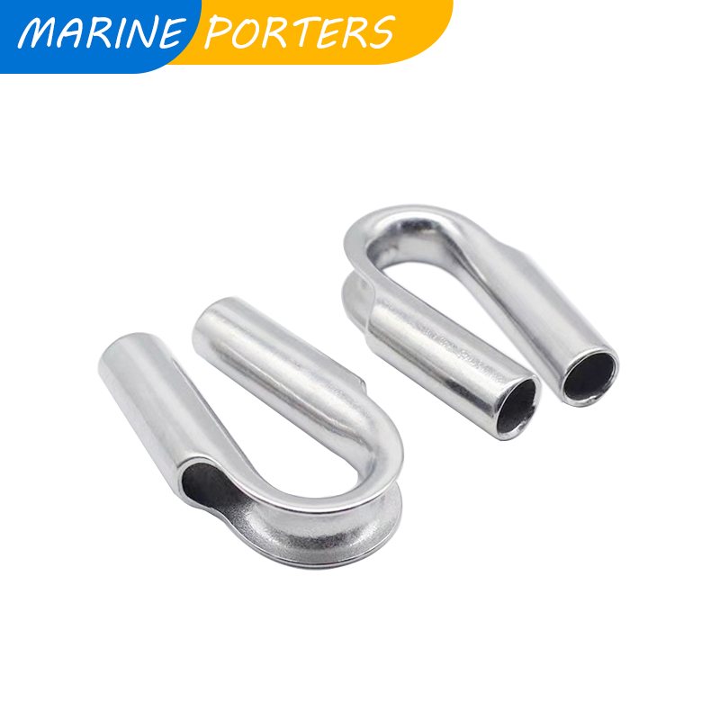 2pcs 6/8/10/12 mm Stainless Steel 304 Wire Tube Thimble for Winch Wire Rope Silver Cable Wire Rope Thimbles Rigging Hardware