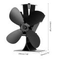 Home Silent Stove Fan with 4 Blades Heat Powered Electrical Fan for Fireplace