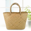 Straw Woven Shopping Basket Travel Everyday Women Handbag Handmade Shopper Eco-friendly Girls Reusable Tote Summer Beach Casual