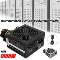 EU Plug Black 1000W Power Supply Psu Pfc Silent Fan Atx 24pin 12V PC Computer Sata Gaming PC Power Supply For Intel Amd Comput