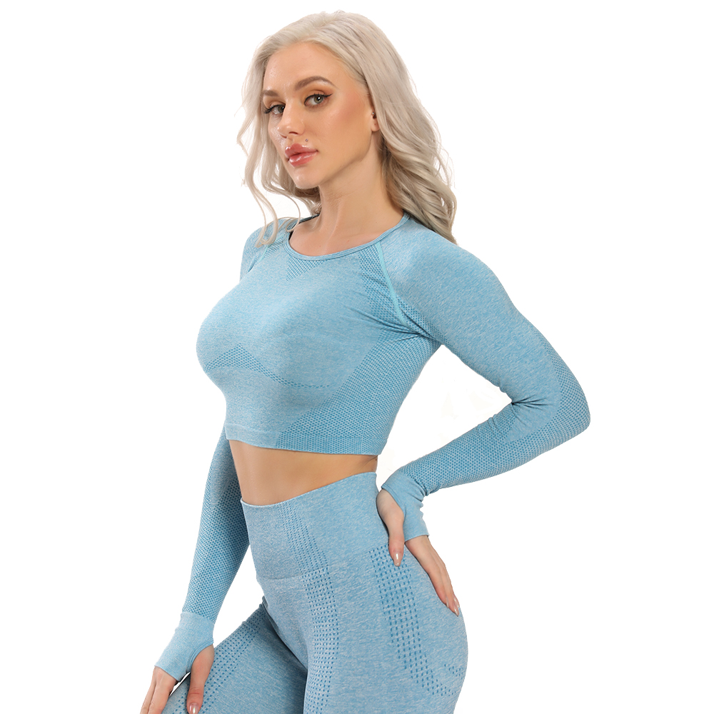 Seamless Yoga Top Long Sleeve Workout Tops for Women Crop Tops Women 2020 Sportswear Short Active Sexy Gym Clothing