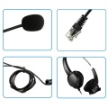 4-Pin RJ9 Hands-Free Call Center Noise Cancelling Corded Binaural Headset Headphone with Mic for Desk Telephone