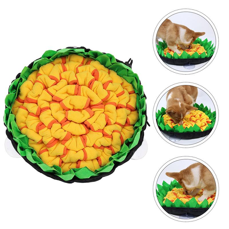 Dog Snuffle Mat Lick Pad Pet Slow Eat Training Foraging Pet Treat Puzzle Slow Food Bite-Resistant Anti-Choking Mat(Random Color)
